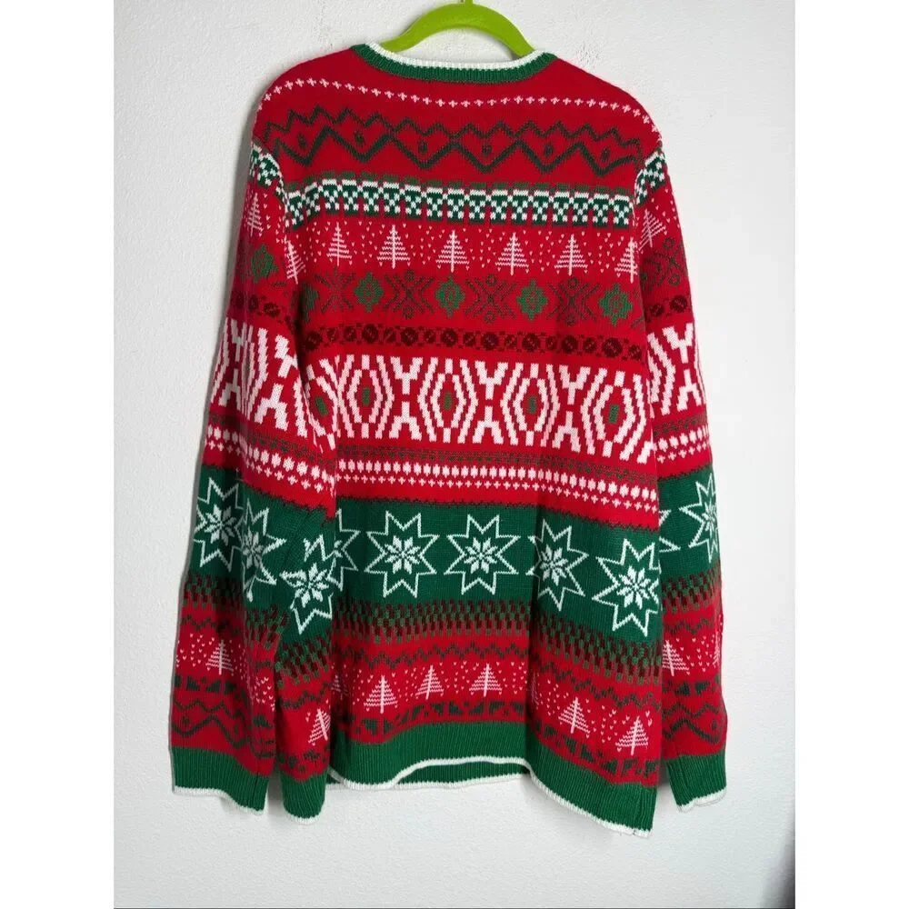 NWOT Holiday Time Men's Gnome Ugly Christmas Sweater Sz XL (44-46)